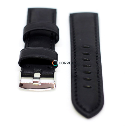 Ремешок для спортивных часов из кожи черный Romiks RB2C-98230xl (RRB-015) - 9